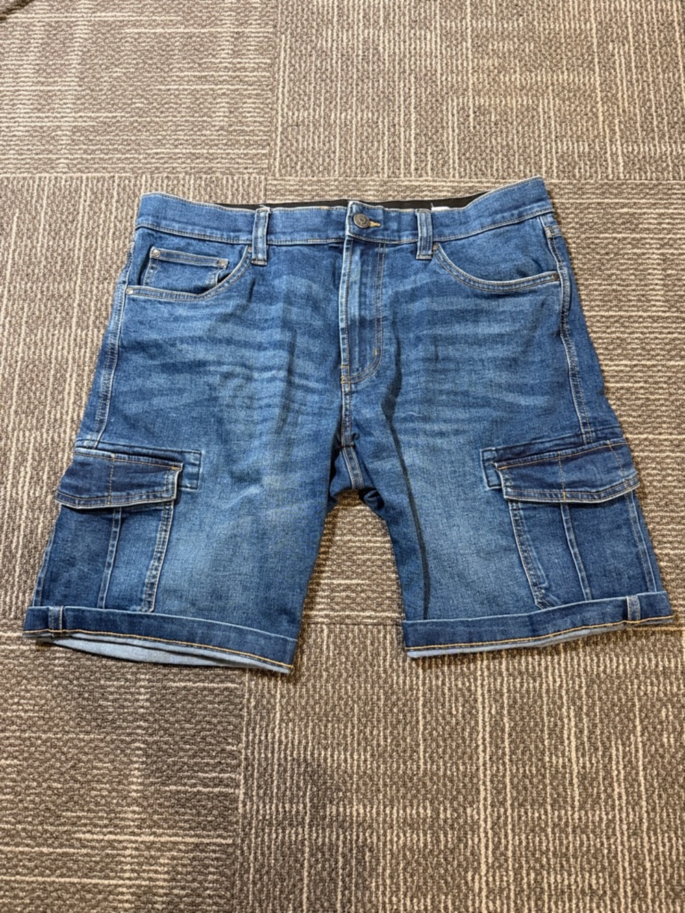 Bench Blue Denim Cargo Shorts